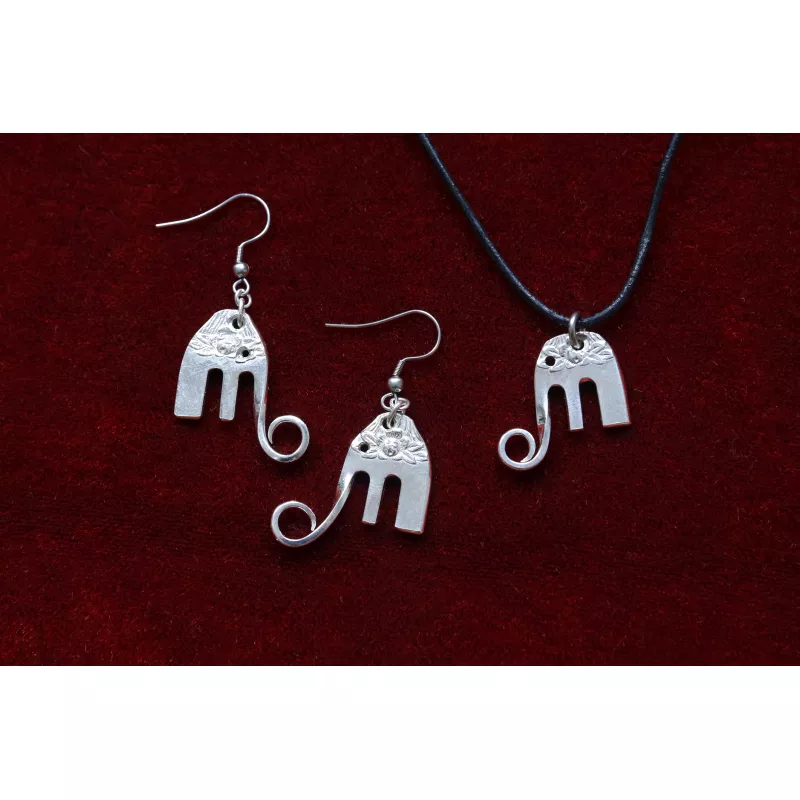 Elefanten Ohrhänger + Amulett/Schmuck Silberbesteck
